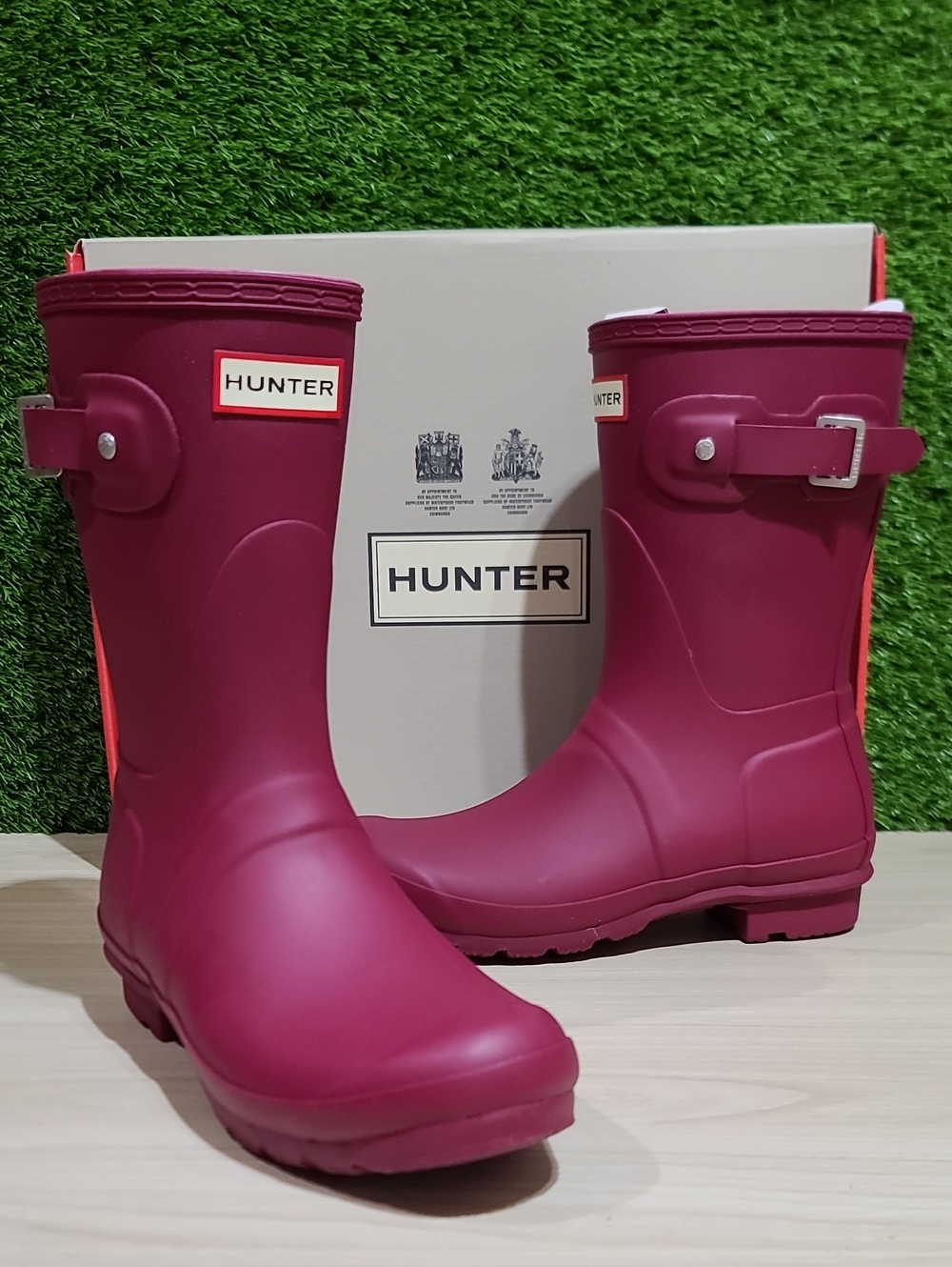 Hunter Women's Original Short Rain Boots / Hayes Burgundy US 7 New